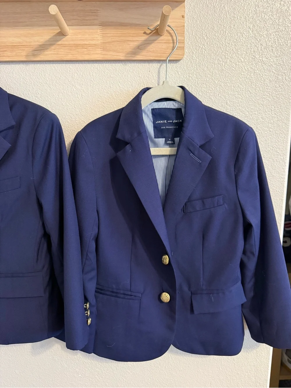 Janie and Jack Navy Blue Kids Blazer with Gold Buttons - Picture 3 of 3